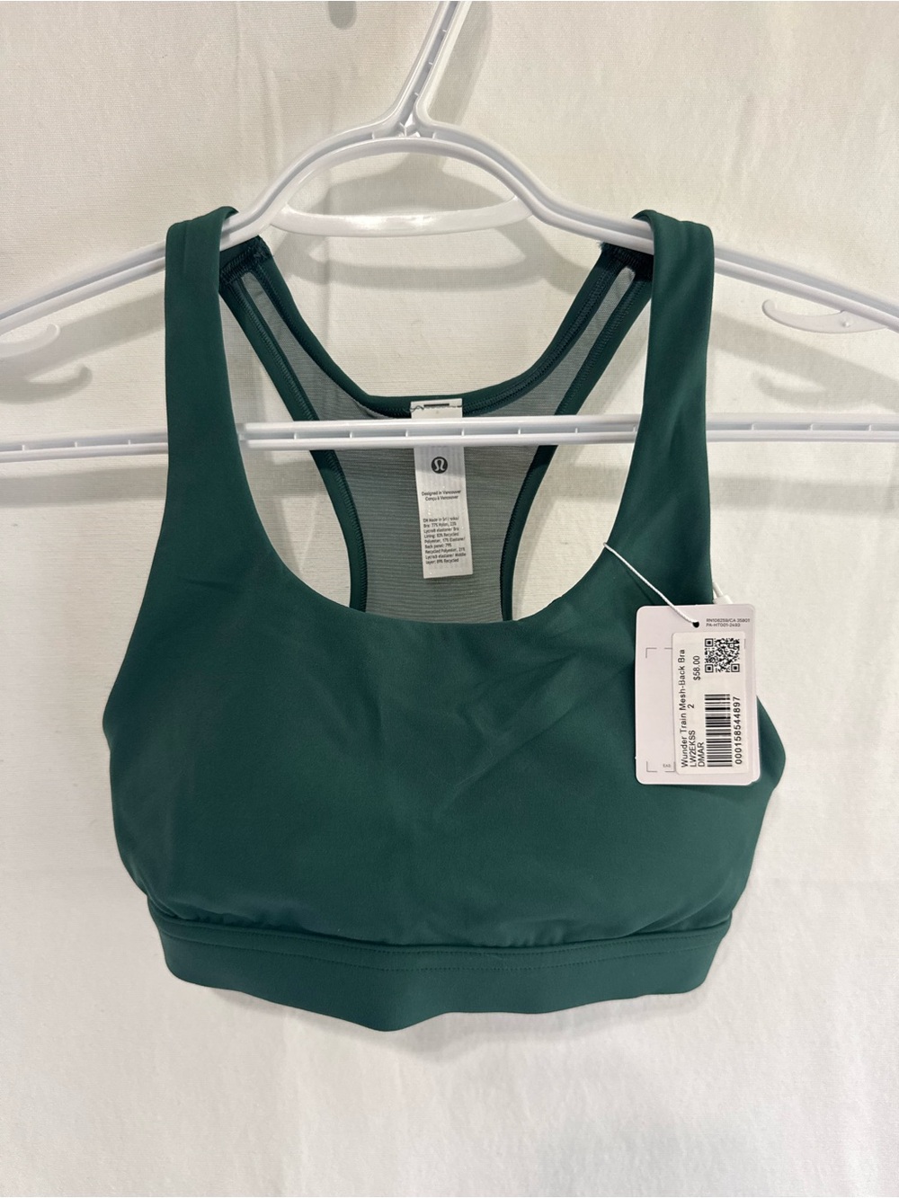 NWT Lululemon Wunder Train Mesh Back Bra - Size 2 Dark Marina